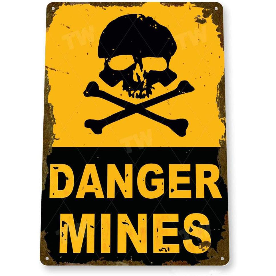 Vintage Warning Metal Tin Signs Danger Do Not Enter Wall Decor for Garage Garden Restaurant Bars Cafe Clubs Retro Posters Plaque