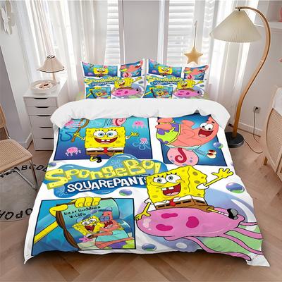3pcs SpongeBob Bedding Set. Soft and Comfortable with No Core Included (1x Duvet Cover + 2x Pillow Covers) Yy251010129