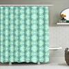Kaleidoscopic Floral Shower Curtain Mint Green Purple Decor For Bathroom Waterproof Fabric Easy Installation For Home Bathing Es