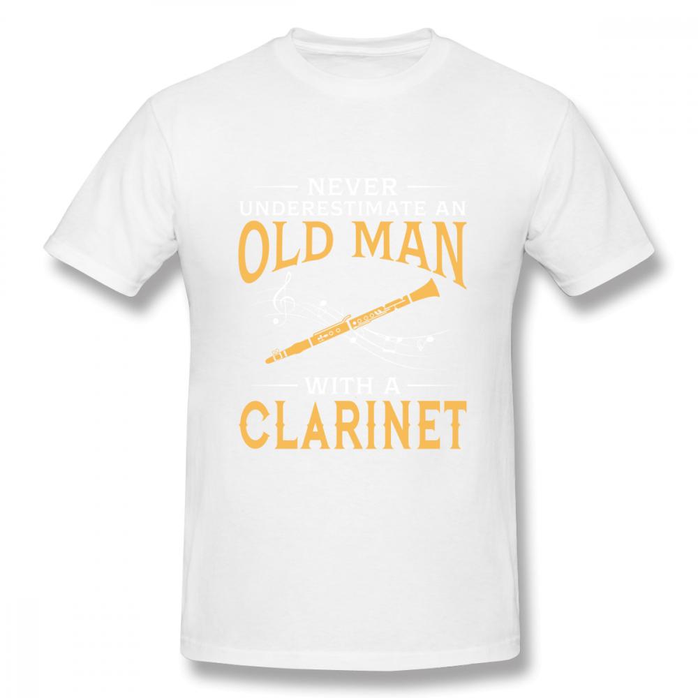 Never Underestimate An Old Unisex With A Clarinet T Shirt Boy Round Neck Tshirt 3d Print Tees Guys Punk Designer Streetwear