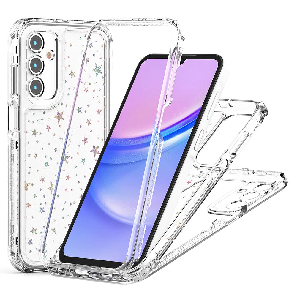 For Samsung Galaxy A15 4G/5G Case Acrylic TPU Clear Phone Cover with Laser-printed Film