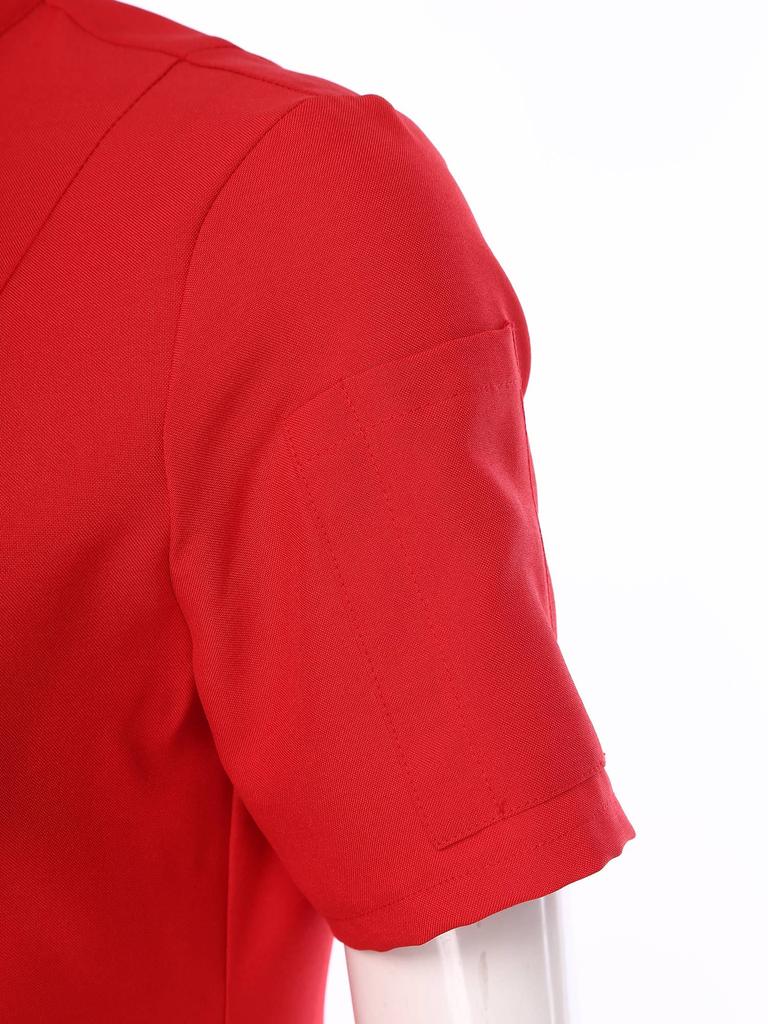 Haină de bucătar cu mânecă scurtă pentru femei, cu guler încrucișat, jachetă cu nasturi dubli, uniformă pentru bucătărie, restaurant, hotel