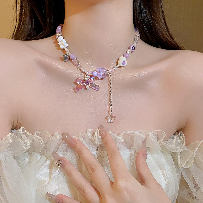 Acrylic bear bow love smiley face bracelet light luxury high sense fashion versatile bracelet temperament jewelry women