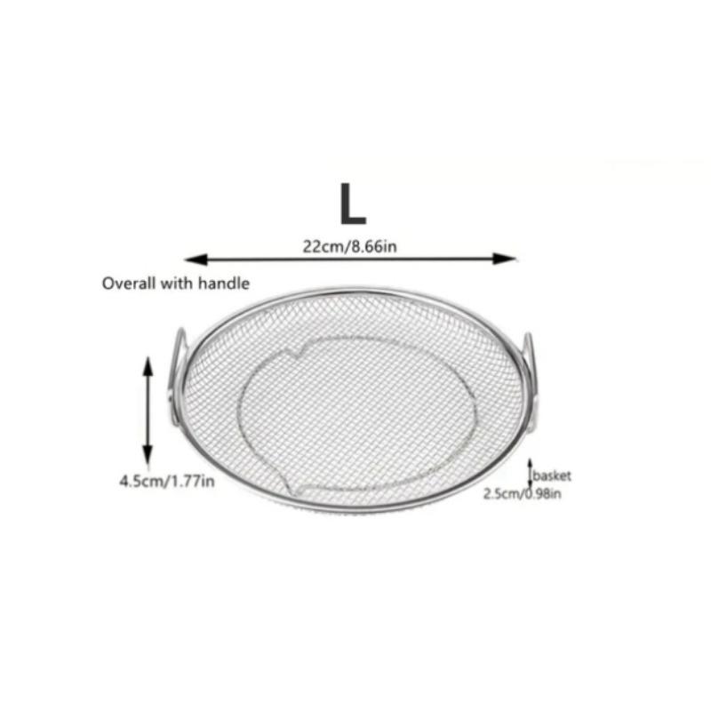 Premium Stainless Steel Oil Strainer with Tray Frying Net Sieve Food Drainer and Clip for Air Fryer BBQ and French Fries Filter