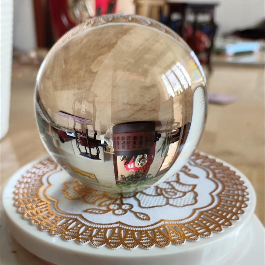Transparent White Crystal Ball Ornament - Perfect High-End Gift for Home, Office, or Living Room Decor