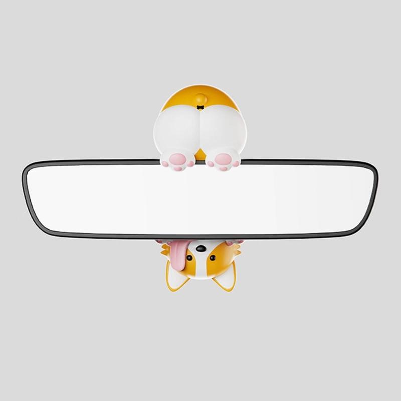 Swinging Dog Car Interior Rear View Reflectors Viewer Hanging Scent Diffuser Vehicle Decoration with Head Bobble Feature