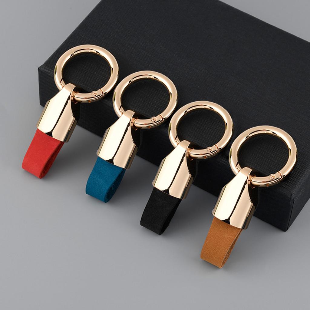 Fashion Leather Keychain Metal Key Chain Rings Car Keyring Holder Bag Charm Gift for Women Men Antilost Buckle Accessory