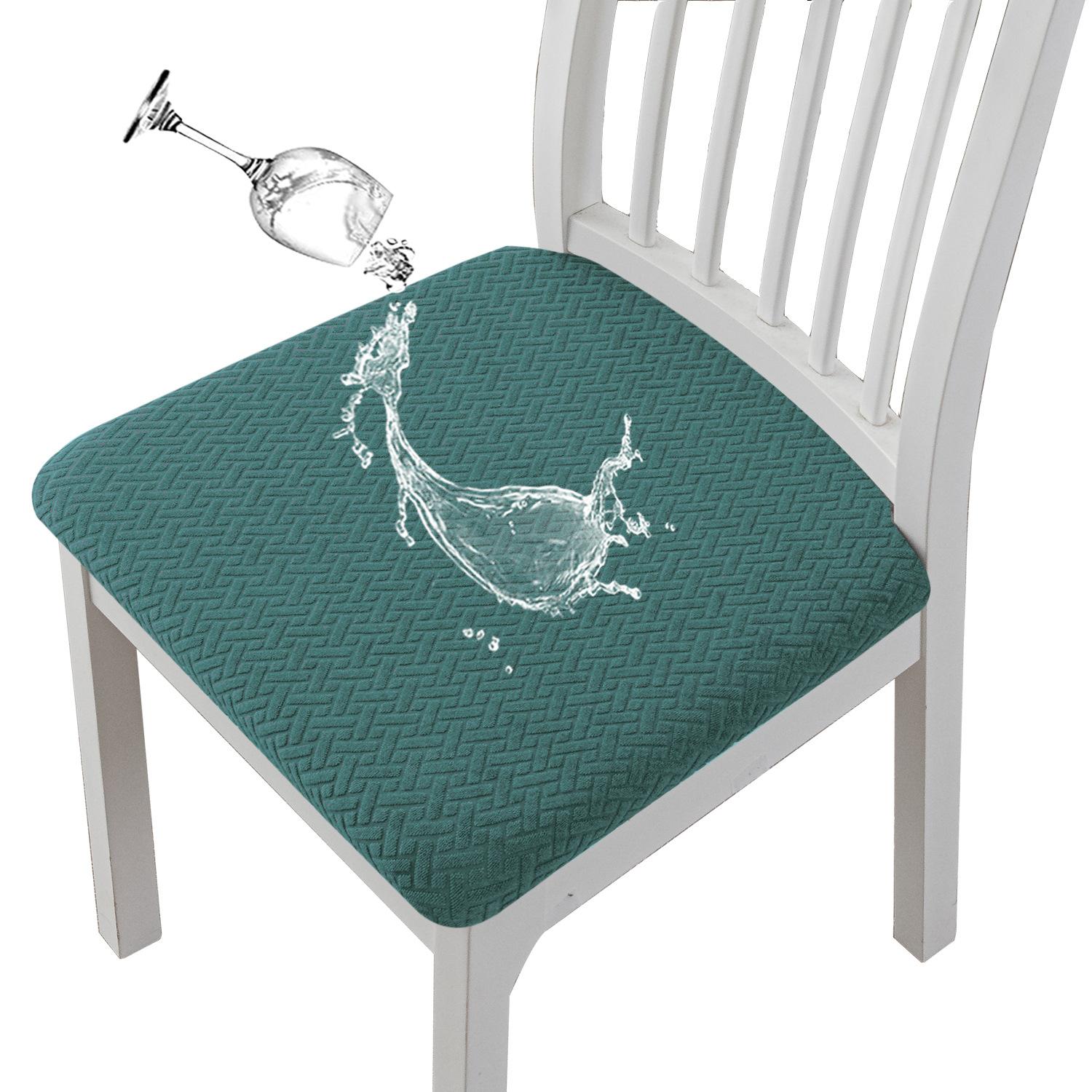 

1/2/4/6Pcs Waterproof Jacquard Chair Seat Cover for Dining Room Elastic Removable Washable Chair Slipcovers for Home Decor 1PC