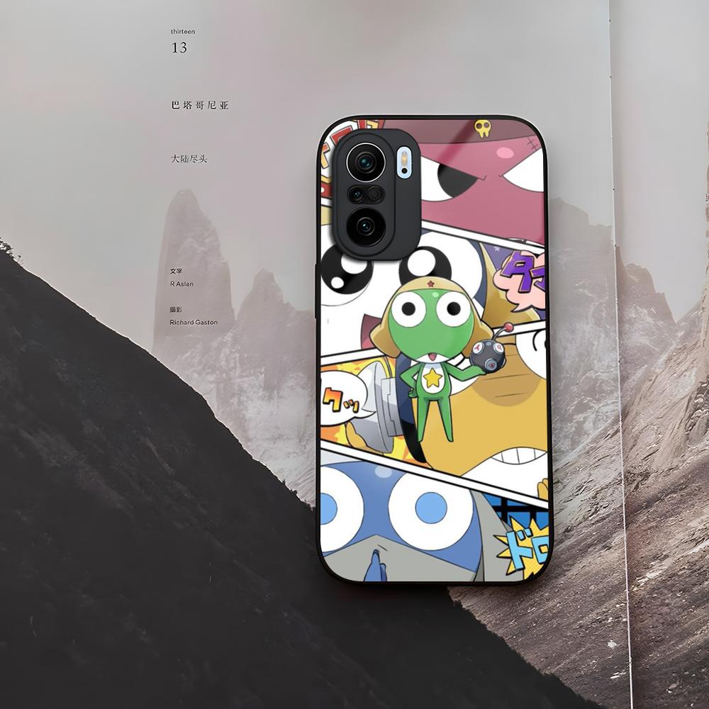 Cartoon Keroro Gunsou Frog Phone Case Tempered Glass For Xiaomi 15 14 12 Lite Pro 13 11t Lite POCO M6 M5 X6 X5 X3 F5 F6 Pro Cove