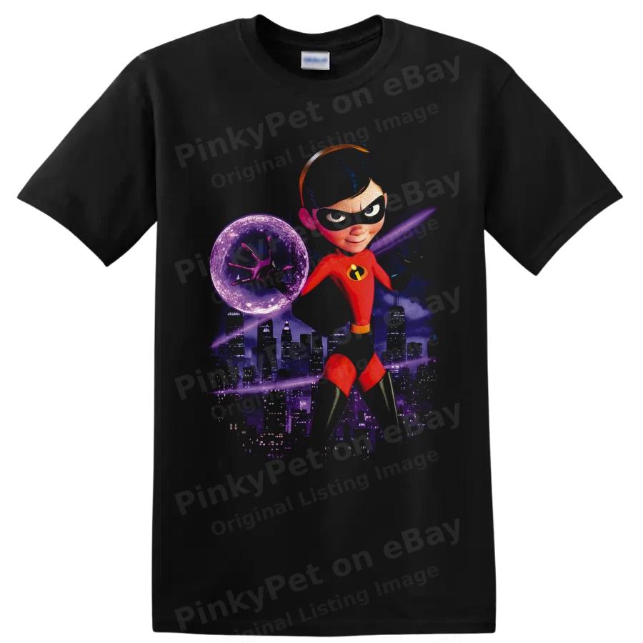 Violet Parr The Incredibles Superhero T Shirt Purple City Skyline Graphic Tee