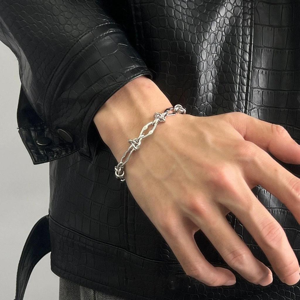 Titanium Steel Knotted Necklace - Men's Trendy Streetwear Clavicle Chain 
