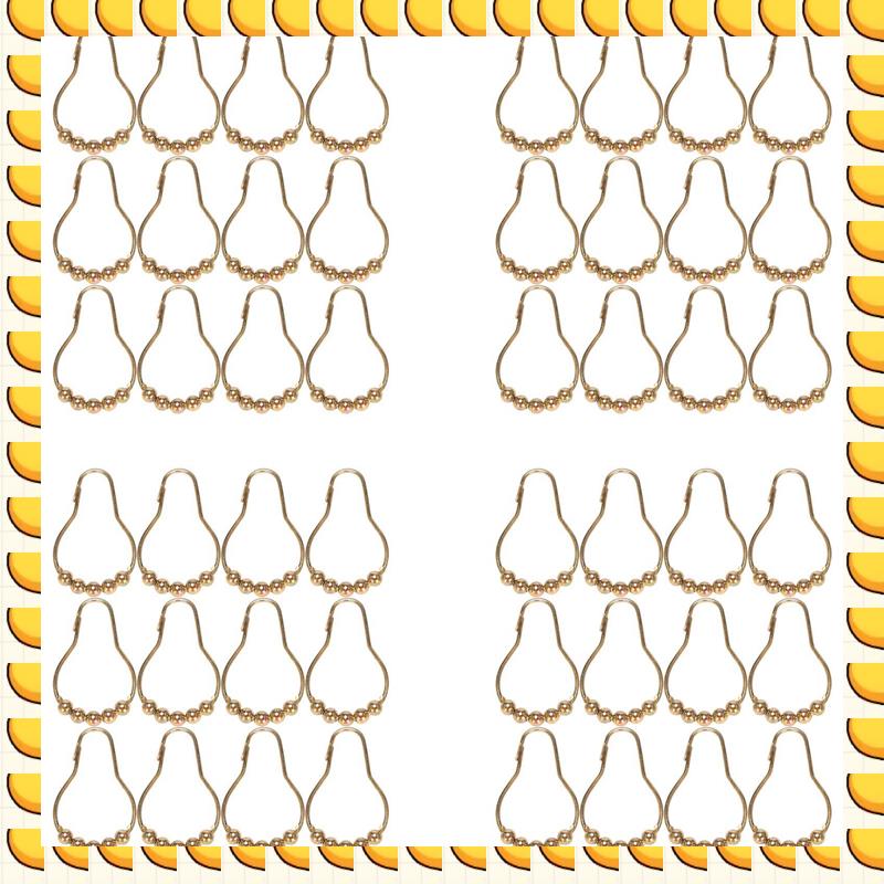 

BAAU Rustproof Shower Curtain Hooks Frictionless Stainless Steel For Shower Curtains Rods Polished Gold Set Of 48 Hooks золотой