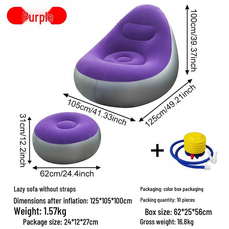 Inflatable Flocking Lazy Sofa Seat for Living Room