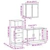 3 Piece Bathroom Furniture Set Smoked Oak Wood Based Material