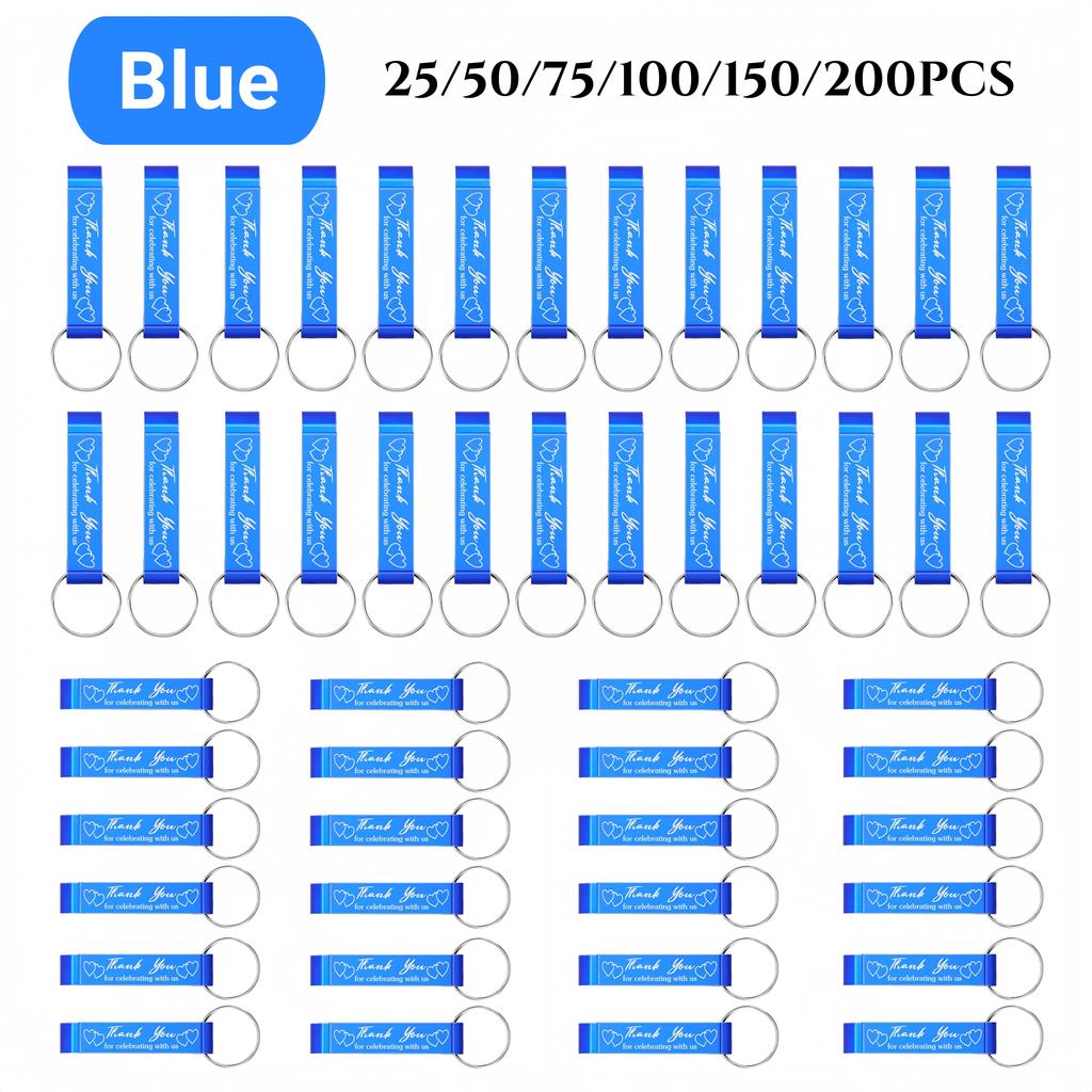 25-200Pcs Bottle Opener Keychains Wedding Thank You Gifts for Guest Portable Mental Wine Beer Openers for Party Birthday Favors