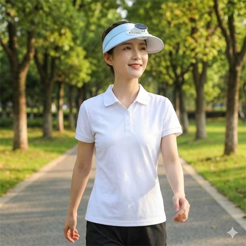 Mesh Summer Fan Sunhat Sun Protection Solar Fan Cap Wide Brim Sun Hat Sun Protection