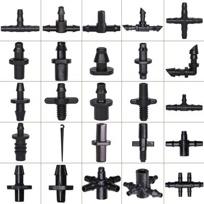 10-1000PCS Garden Water Connector Drip Irrigation for 1/4'' Tubing Hose Accessories Joint Barbed Tees Cross Eng Plug Adaptors
