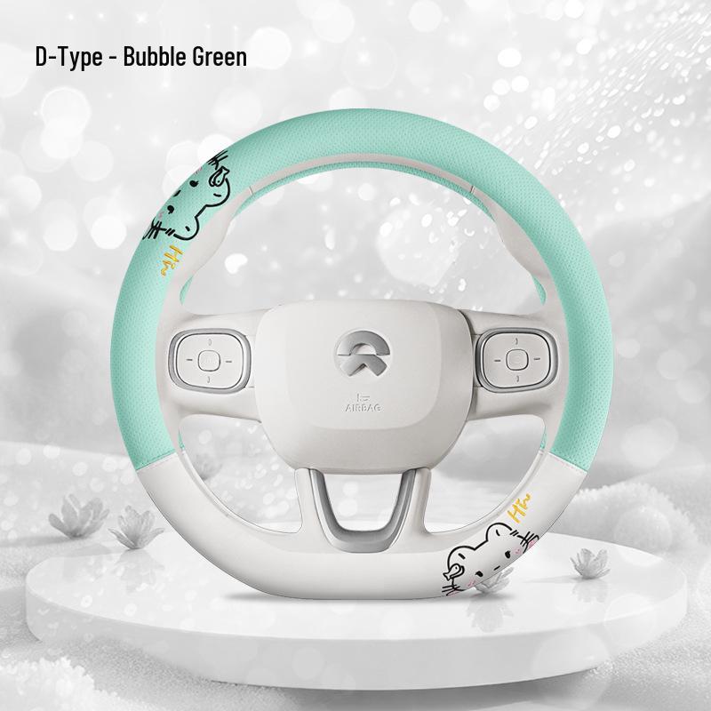 High-end Perforated Leather Steering Wheel Cover, Universal Fit, Breathable, Anti-Slip, Sweat-Absorbing for All Seasons