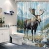Wildlife Forest Stream Shower Curtain 180X 180Cm Machine Washable, Including 12 Hooks Home Decorative Shower Curtain