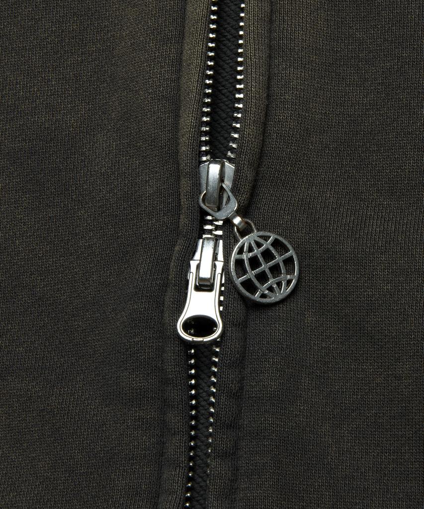 Lmc Washed Og Applique Zip Up Hoodie Charcoal