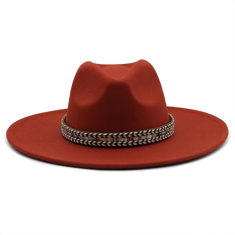 Toamnă iarnă bărbați fedoras pălărie de fetru pentru femei sombrero jazz pălărie melon pentru bărbați pălării de top vintage în aer liber cu bor mare 9,5 cm