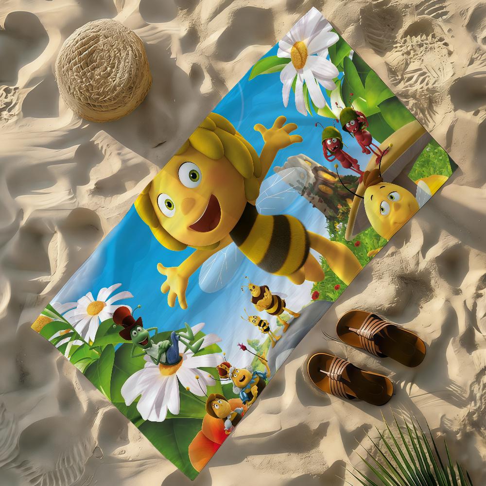 Buch CartoonM- Maya-S die Biene Handtuch Weich Leicht Anti-Sand Großes Strandtuch Schnelltrocknend Bad Sport Familie W30*H60(CM)