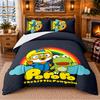 Pororo Patronen Beddengoed 3-delige Set Hoeslaken En Kussenslopen Voor Binnen Slaapkamer