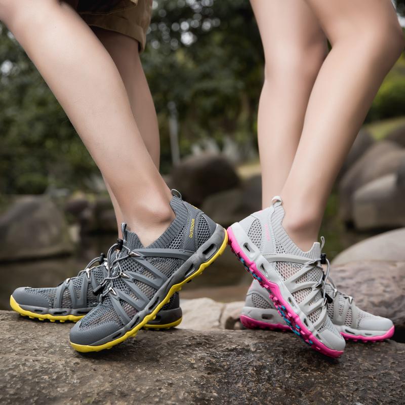 Unisex Water Shoes Quick Dry Mesh Aqua Sneakers Outdoor Walking Footwear Style 2028 Beach Travel Shoes Comfortable Daily Wear