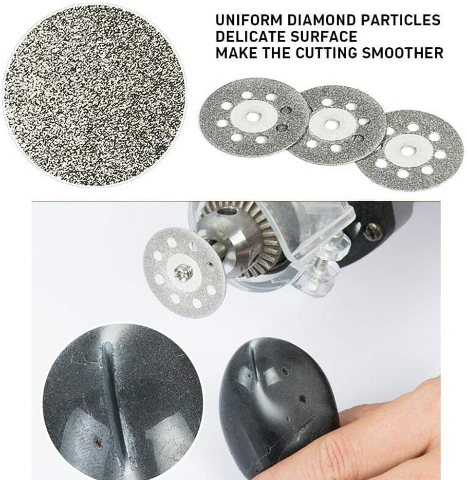 10/30 pcs of 22mm diamond cutting discs with grinding wheel shafts, for cutting plastic wood and metal,for electric rotary tools