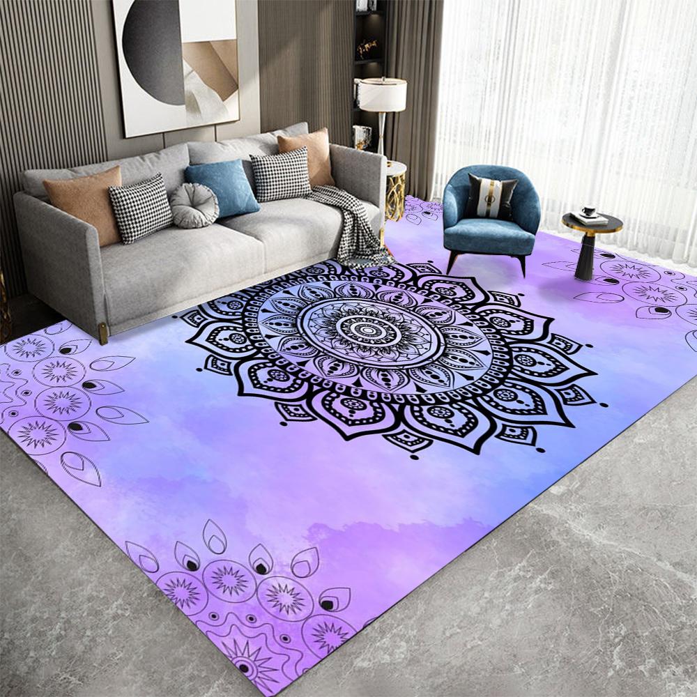 Tappeto Area Soggiorno Mandala Boemo Camera da Letto Divano Tappeto Antiscivolo Tappetini Bagno Ingresso Cucina Zerbino Decorazione Casa