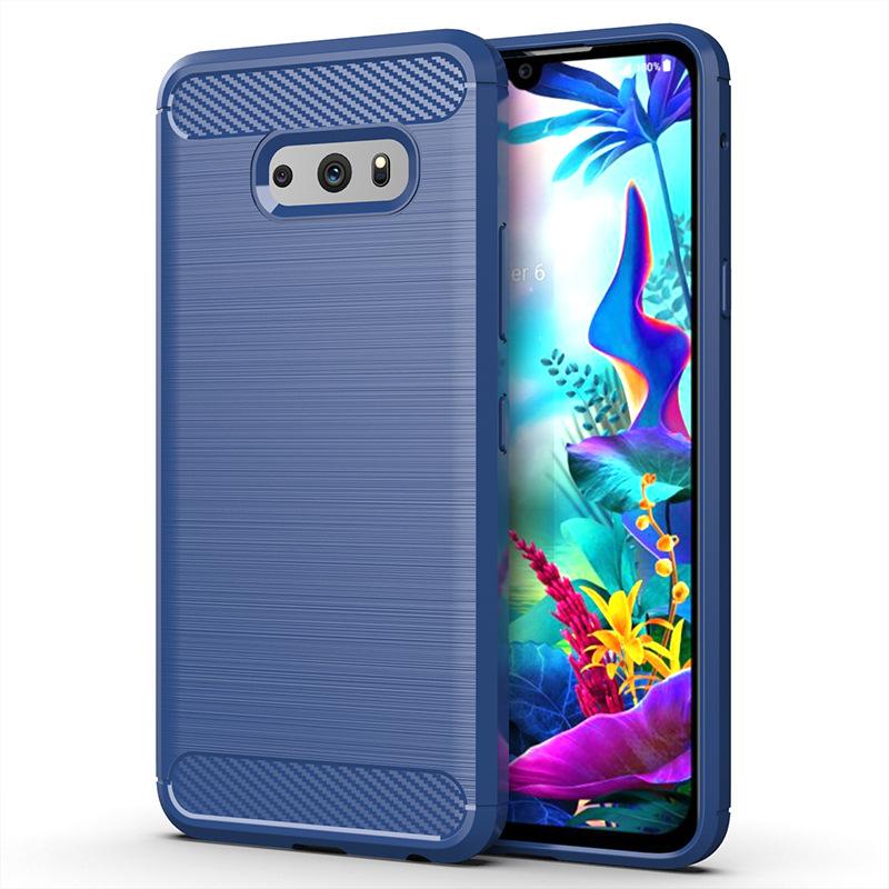 

Силіконовий чохол для LG G8X ThinQ V50 thinq Протиударний чохол для телефону з вуглецевого волокна для lg v50s thinq Soft TPU Cases Coque Fundas LG G8X ThinQ синій