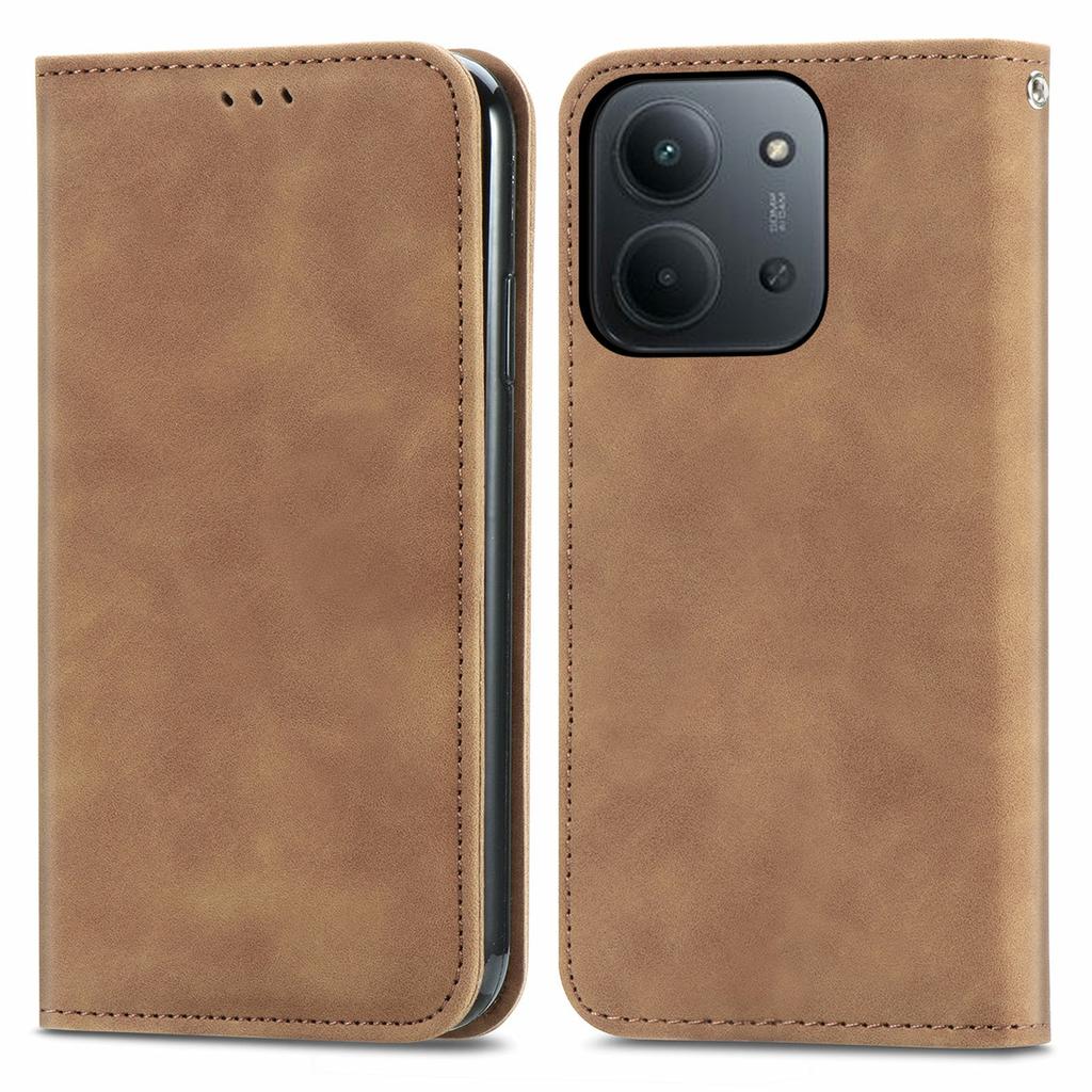 Leather Case with Card Holder For Xiaomi Redmi 15C 5G (EU) (173mm)/4G (EU) (173mm)/Poco C85 4G (173mm) Magnetic Absorption Phone Cover