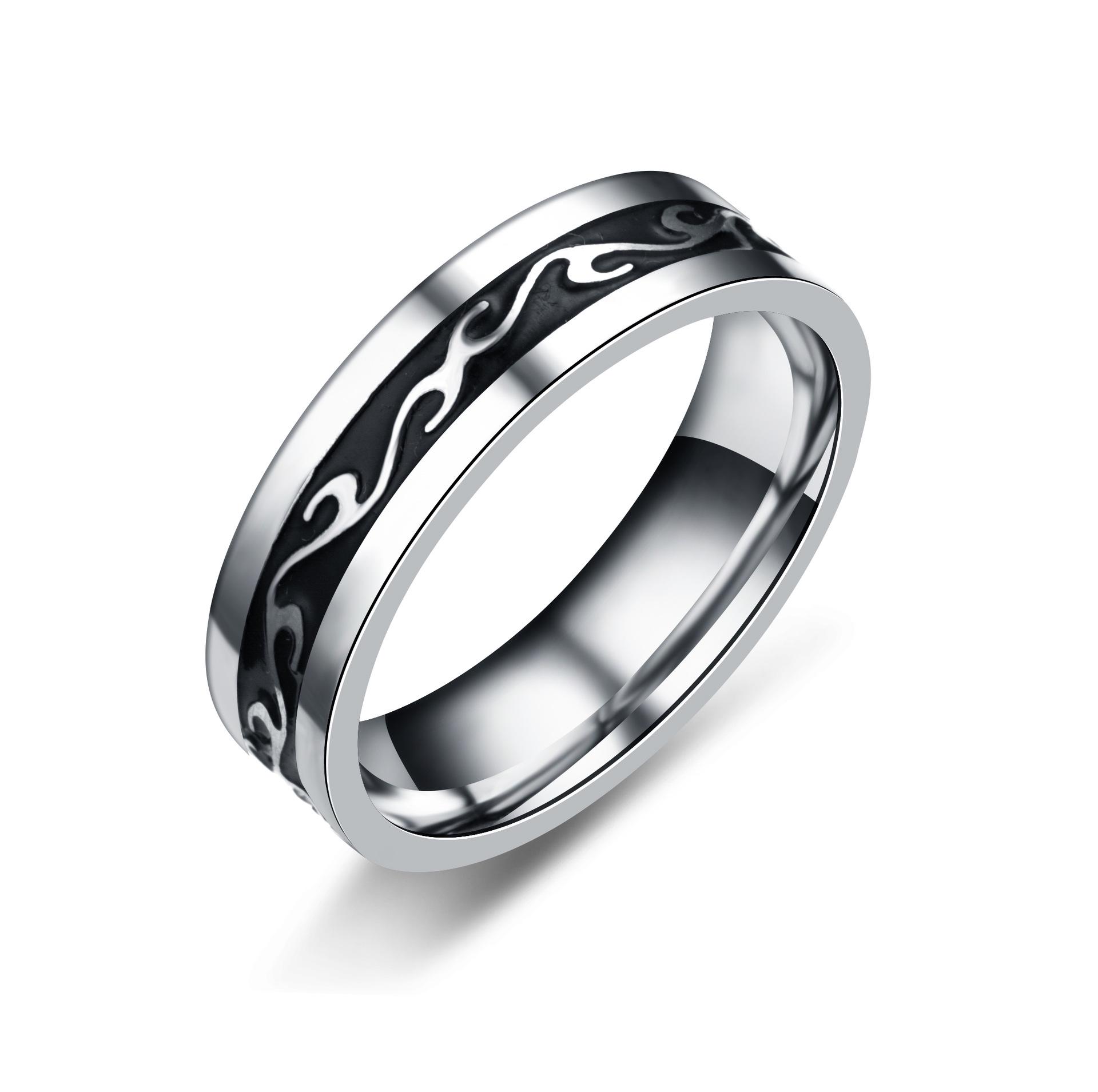 

Винтажные кольца из нержавеющей стали для мужчин Anillos Mujer Ширина 6 мм Унисекс Бохо Кольца-заявления Индийские 6