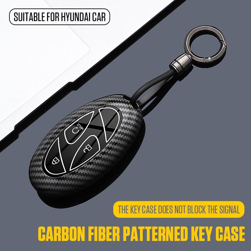 Car ABS TPU Key Case Cover Holder Buckle For Hyundai Ionic 6 Grandeur GN7 Kona Ev New Grand Prix 5/7Buttons Key Shell Decoration
