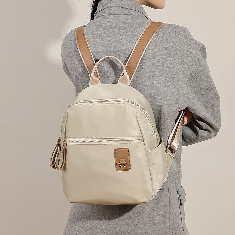 Oxford Cloth Shoulders Student Daily Commuting Backpack Large Capacity Multi-layer Korean Version Simple and Versatile Solid Color School Bag