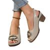 Fashion and Comfortable Buckle Sandals Women's Summer 2025 New European and American Foreign Trade Large Size Fish Mouth Women's Shoes