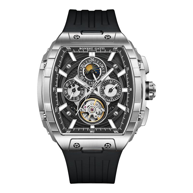 BONEST GATTI German Watch Automatic Mechanical Watch Edition Skeleton Luminous Men's Watch Birthday Gift for Boyfriend