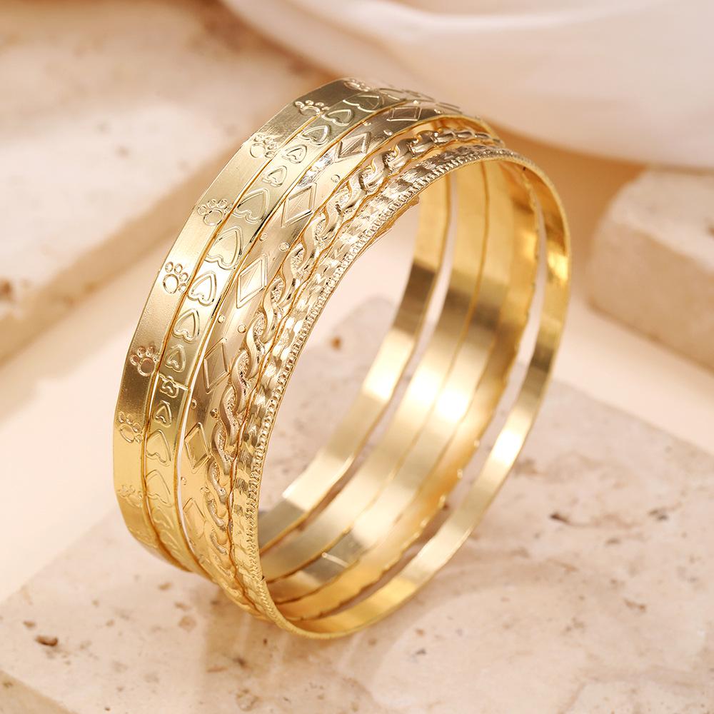 Bohemian-Style 12-Piece Multi-Layer Alloy Bracelet Set for Women