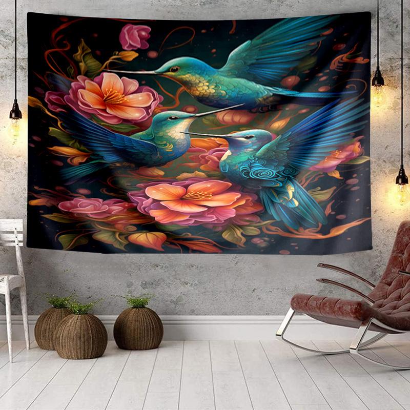 Hummingbird In Bloom Tapestry Room Decoration Wall Hanging for Living Room Bedroom, Dormitory, Birthday and Christmas Gifts