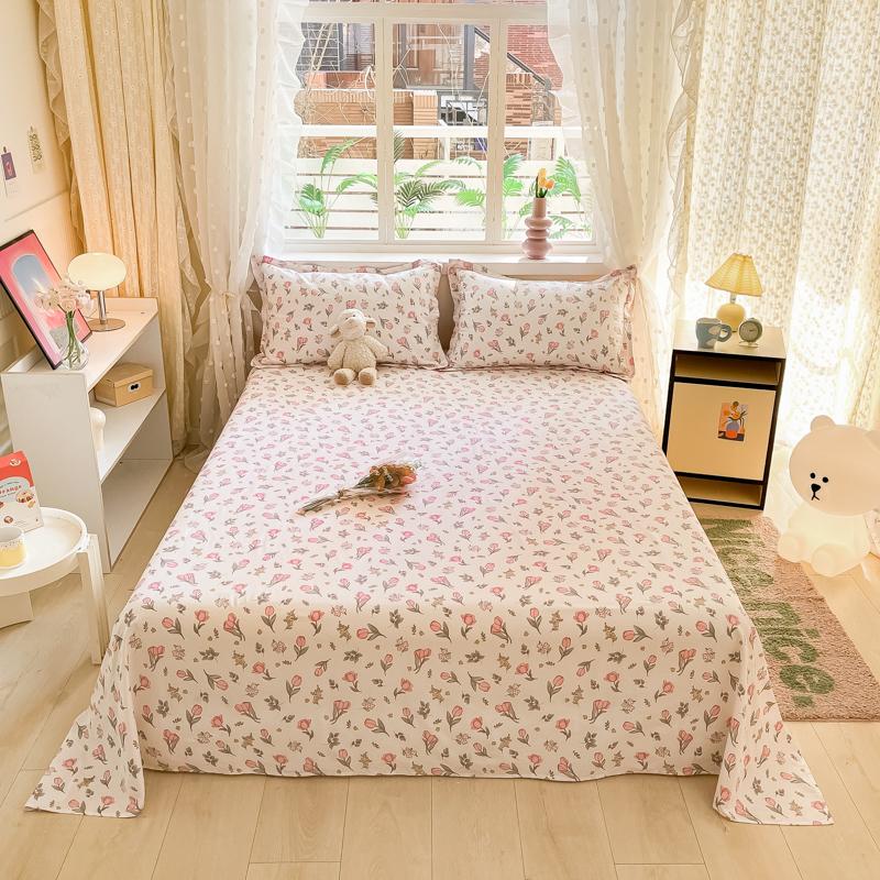 1 Stück Bettlaken aus 100 % Baumwolle im nordischen Stil, bedruckt, Doppel-Top-Kingsize-Bettlaken für Mädchen, Jungen, Kinder, Einzel-, Queen-Size- und Kingsize-Bettwäsche