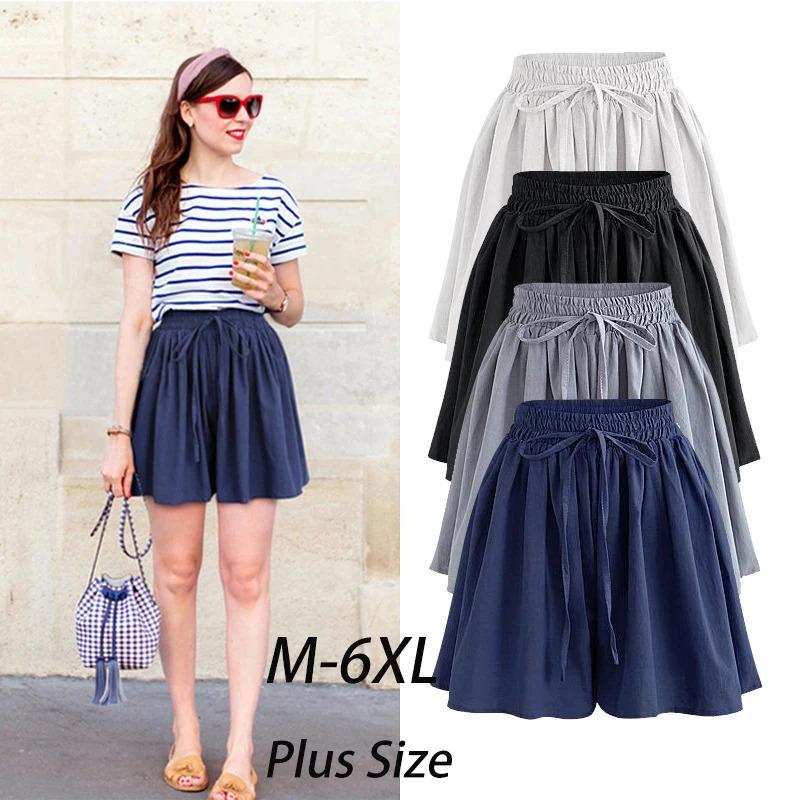 Summer Women Shorts High Waist Loose Short Slacks