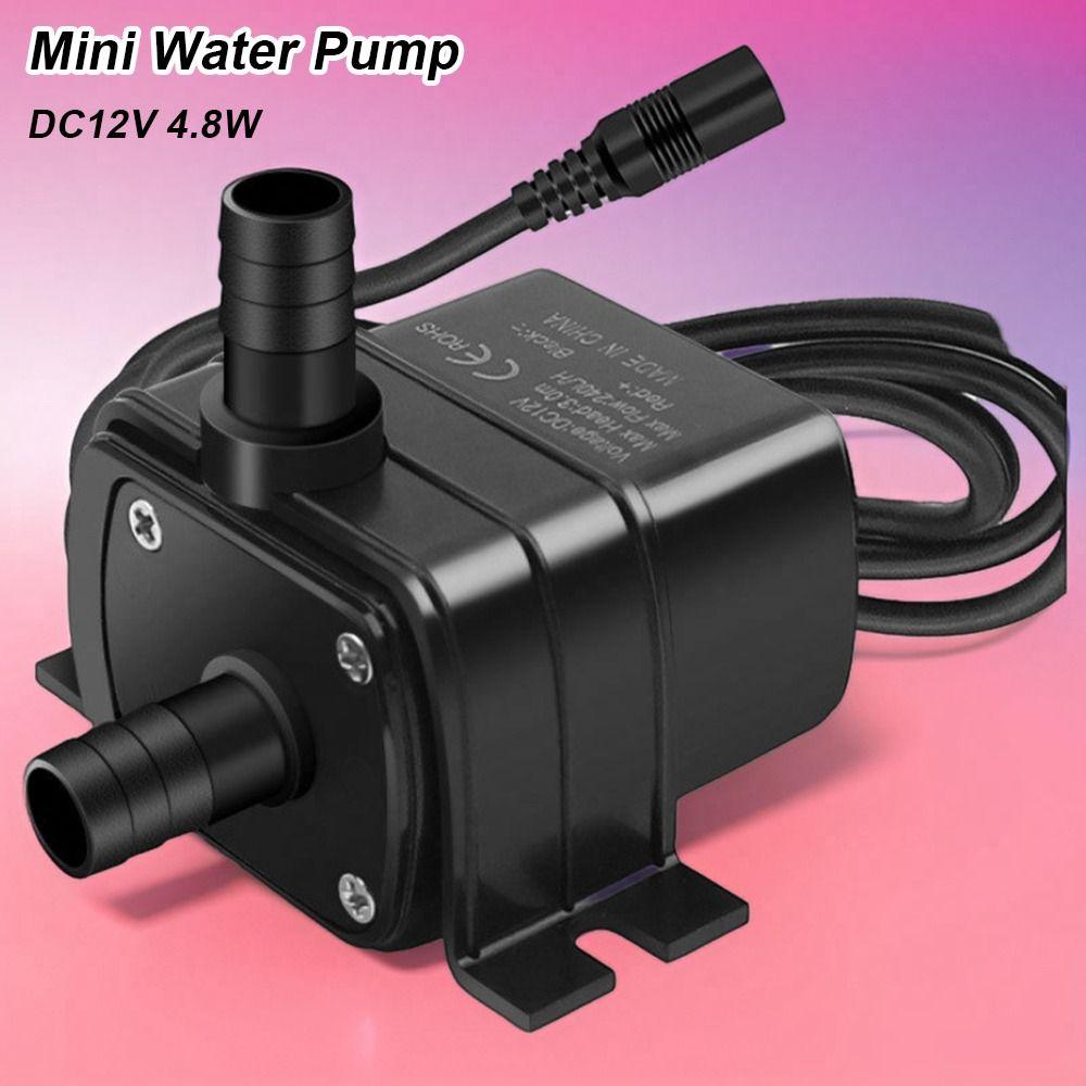 1Pcs DC12V 4.8W Water Pump 240L/H Flow Rate Water Filter Mini Pump Waterproof Ultra-quiet Diving Pump for Fish Tank Fountain