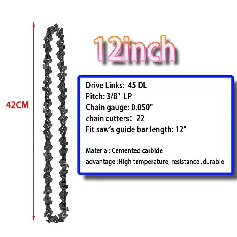 10/12/14/16 Inch Metal Chainsaw Chain 3/8"LP 40/45/50/52/55/56/59 Drive Links 0.050"Gauge For Electric Chain Saw Accessories