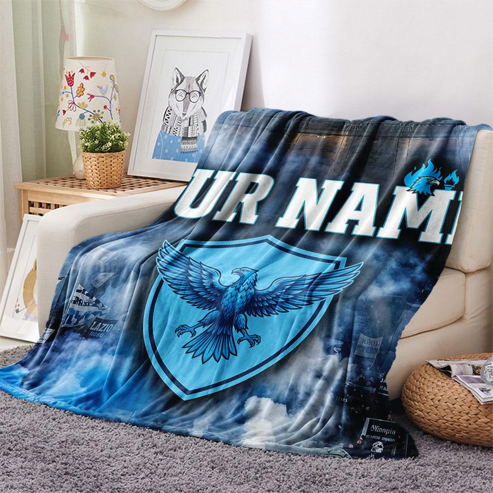 Custom Name,SS Lazio Printed Flannel Blanket, Soft Throw for Bedroom Sofa, Washable, Christmas Present, Great Gift.