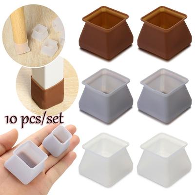 Feet Pads White Grey Brown Color Silicone Square Table Cover Chair Leg Caps