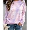 Autumn and Winter Ladies Butterfly 3D Printed Crew Neck Long Sleeve T-Shirt
