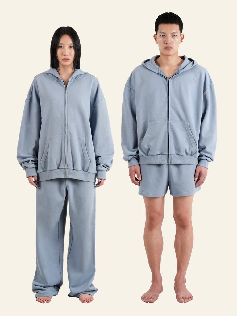 The Innrs Oversized Full Zip Hoodie (Blue Grey)