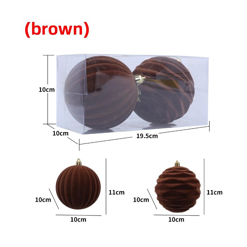 10cm Christmas Ball Pendant Flocked Xmas Tree Ornament New Xmas Tree Charm  Christmas