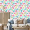 Beautiful colorful hearts wallpaper for living room and bedroom 50x1000