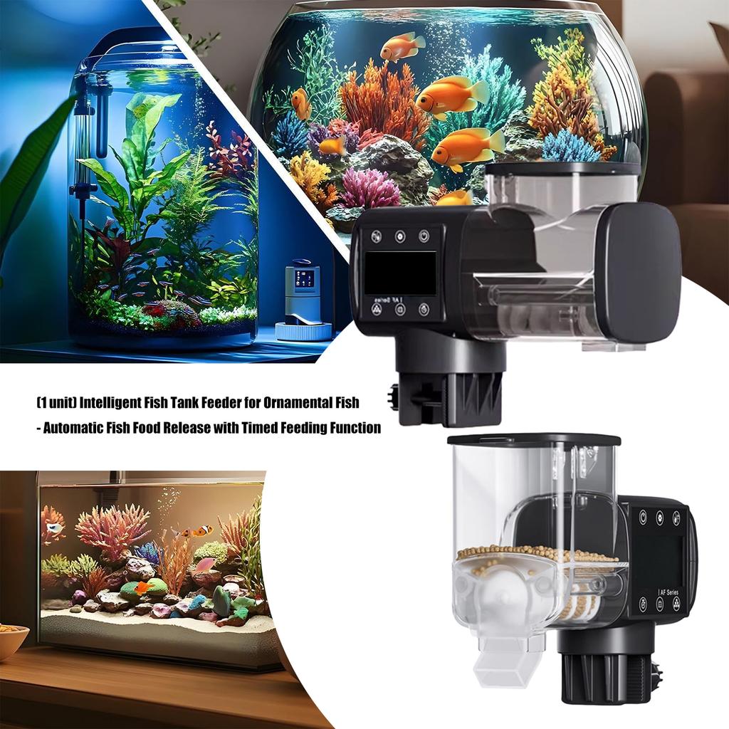 Automatic Fishtank Feeder Digital Timer Control Quiet Feeding Device For Small Fish Feeding Easy Maintenances